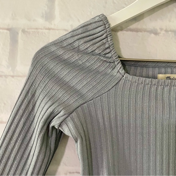 Madewell | NWT Ribbed Square Neck Long Sleeve Tee - Picture 6 of 12